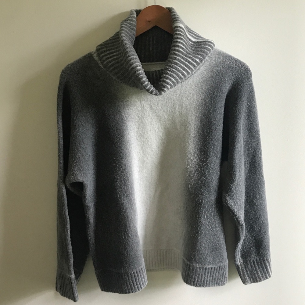 MINNE Grey Cream Ombré Turtleneck Sweater